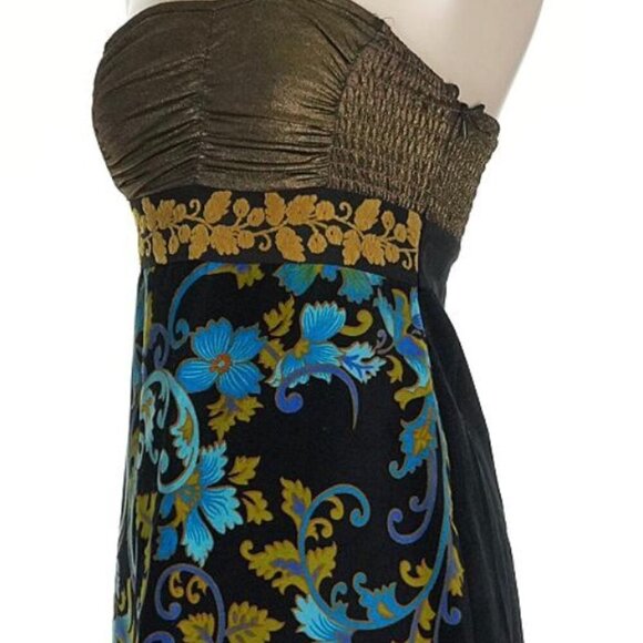 Vintage Free People Lost In Paradise Metallic Velvet Mini Dress Valentines SZ 2 - Picture 13 of 16